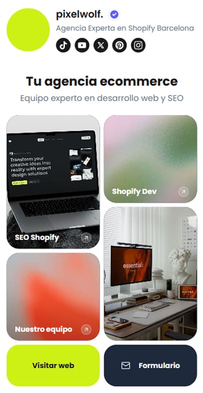 Perfil ecommerce Pixelwolf
